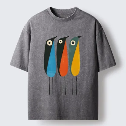 Tokyo‑Tiger Bold Shape Birds Washed T‑Shirt