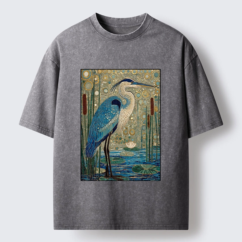 Tokyo‑Tiger Golden Pond Bird Washed T‑Shirt