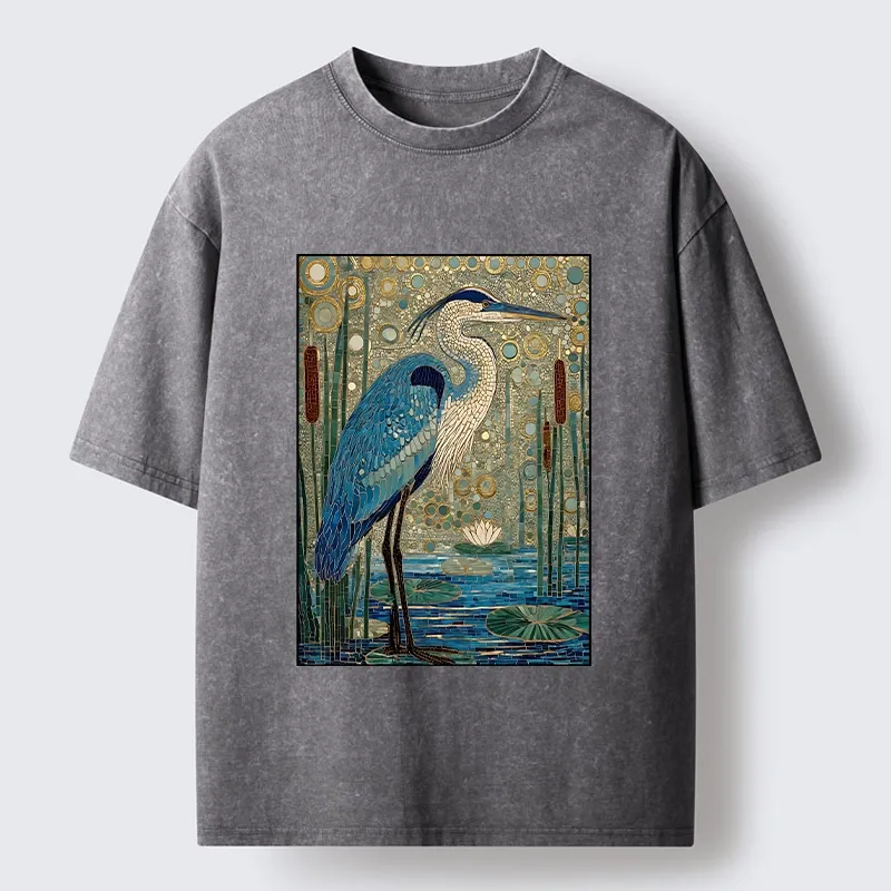 Tokyo‑Tiger Golden Pond Bird Washed T‑Shirt