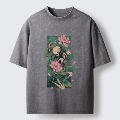Tokyo-Tiger Death And Lotus Washed T-Shirt