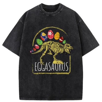 Tokyo-Tiger Funny Eggasaurus Washed T-Shirt
