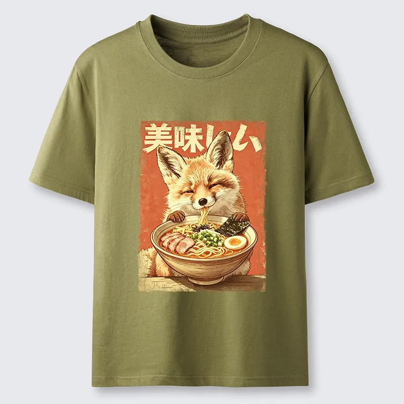 Tokyo-Tiger Ramen Loving Fox Art Classic T-Shirt