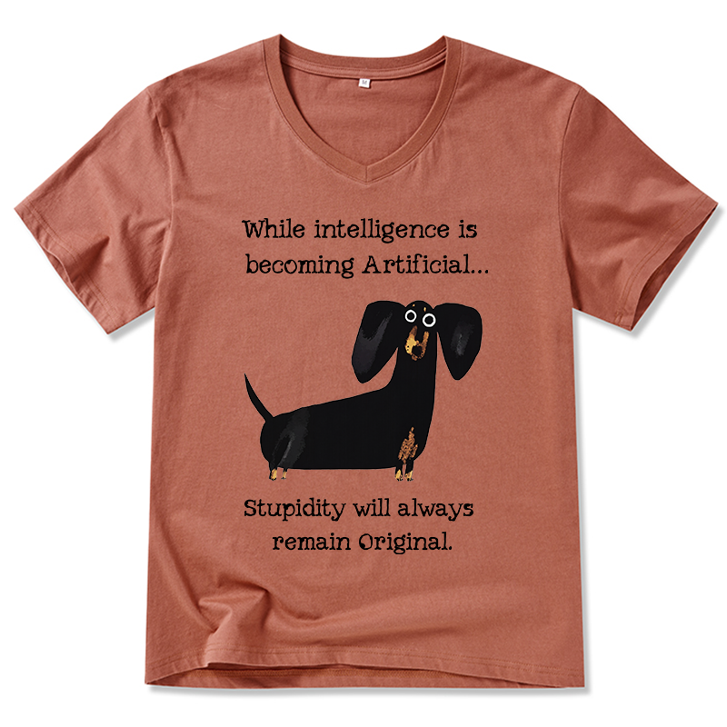 Tokyo-Tiger Dachshund Real Humor Funny Meme V-Neck Classic T-Shirt