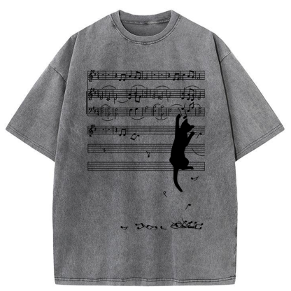 Tokyo-Tiger Black Cat Sabotage Washed T-Shirt