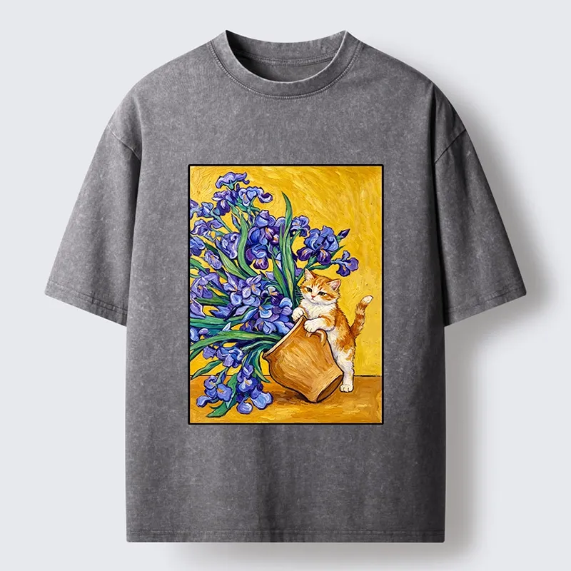 Tokyo-Tiger Iris Cat Classic Washed T-Shirt