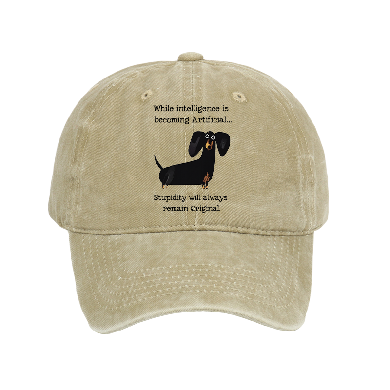 Tokyo-Tiger Dachshund Real Humor Funny Meme Washed Cap