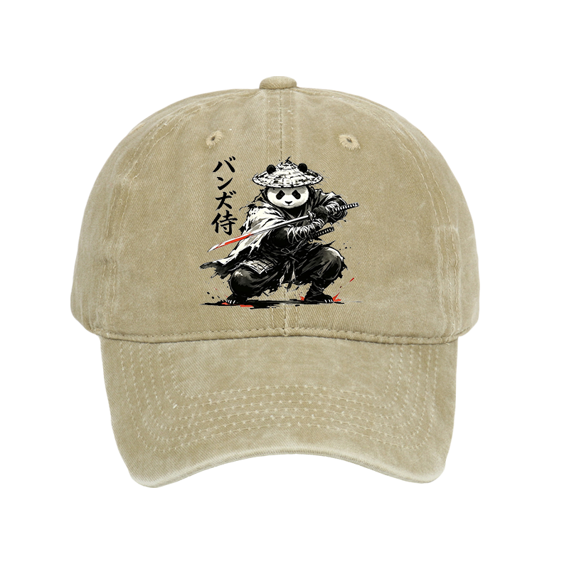 Tokyo-Tiger Panda Samurai Warrior Washed Cap