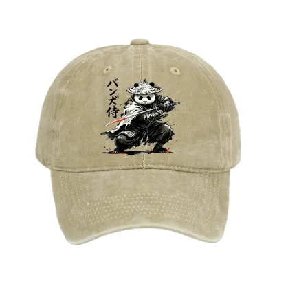 Tokyo-Tiger Panda Samurai Warrior Washed Cap