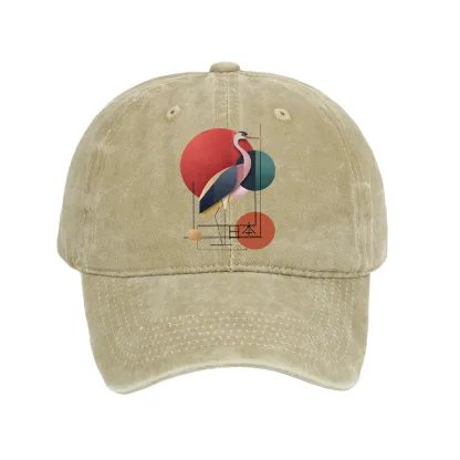 Tokyo-Tiger Geometric Crane Art Washed Cap