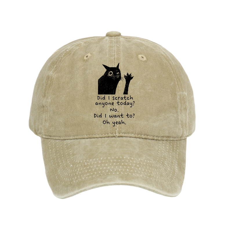 Tokyo-Tiger Black Cat Scratches People Washed Cap