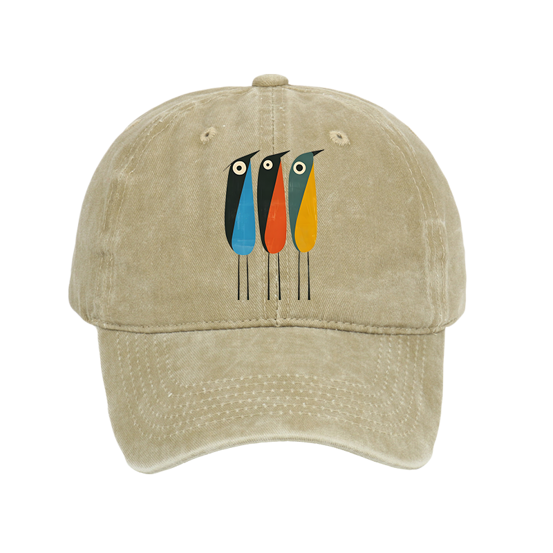 Tokyo-Tiger Bold Shape Birds Washed Cap