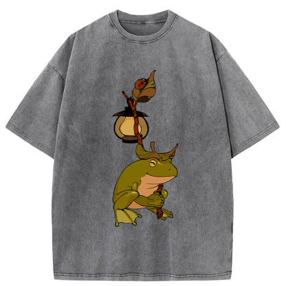 Tokyo-Tiger Frog With Lantern Washed T-Shirt