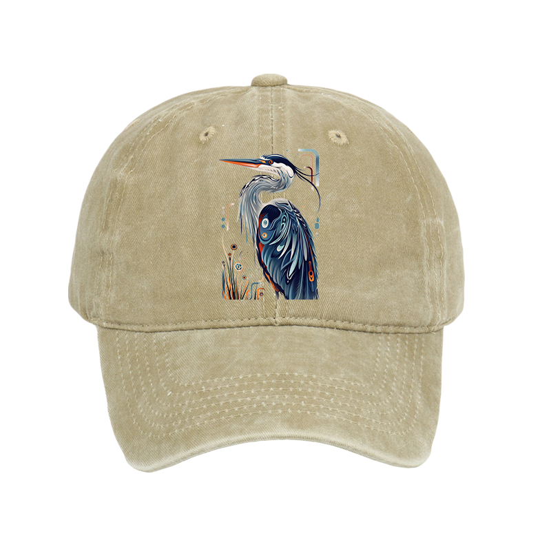 Tokyo-Tiger Stylish Blue Heron Washed Cap