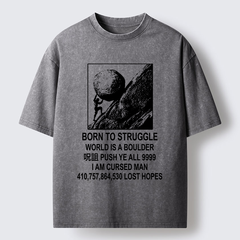 Tokyo‑Tiger Struggle Life Meme Washed T‑Shirt