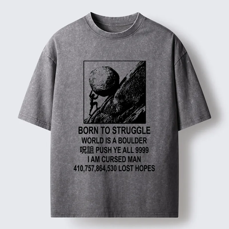 Tokyo‑Tiger Struggle Life Meme Washed T‑Shirt
