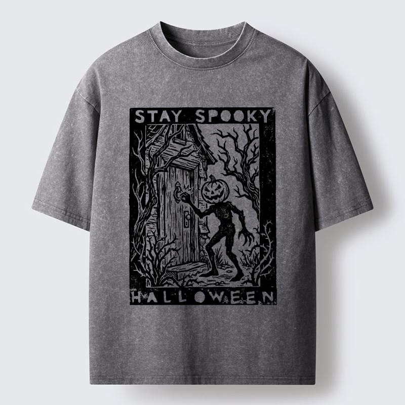 Tokyo‑Tiger Pumpkin Ghost Washed T‑Shirt