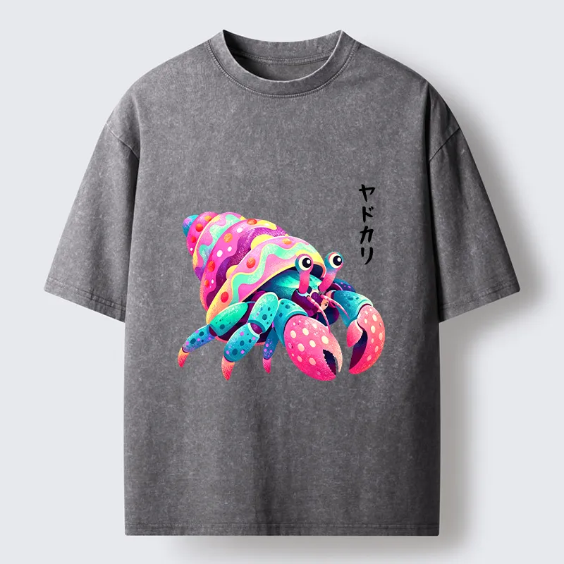 Tokyo‑Tiger Colorful Hermit Crab Washed T‑Shirt