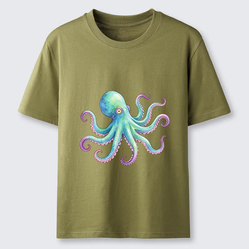 Tokyo-Tiger Watercolor Octopus Classic T-Shirt