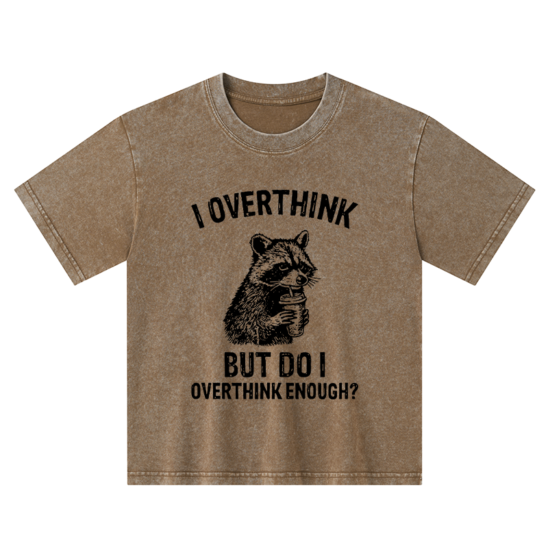 Tokyo-Tiger Constant Overthinking Kids Washed T-Shirt