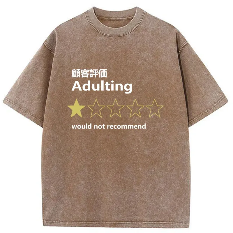 Tokyo-Tiger Not Recommended For Adulting Washed T-Shirt