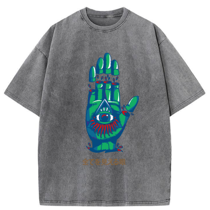 Tokyo-Tiger Eyes That See Everything Washed T-Shirt