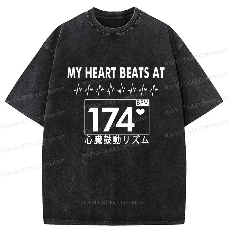 Tokyo-Tiger Heartbeat Rhythm Washed T-Shirt Sale