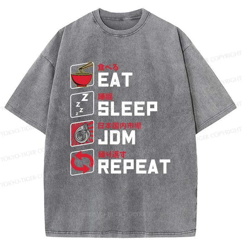 Tokyo-Tiger Happy Daily List Washed T-Shirt