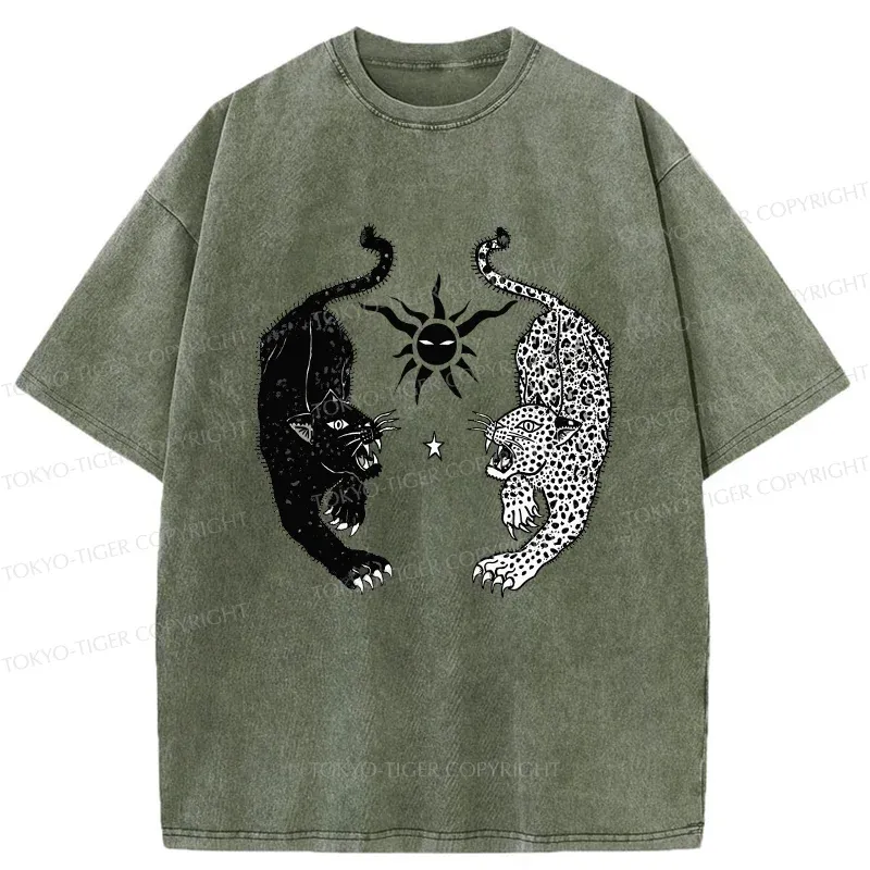 Tokyo-Tiger Retro Tigers Funny Washed T-Shirt