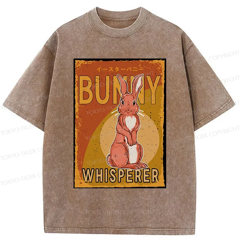 Tokyo-Tiger Cute Bunny Whisperer Washed T-Shirt