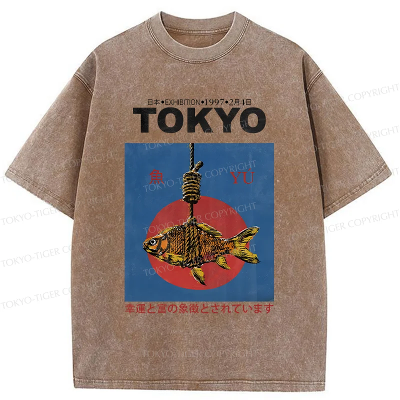 Tokyo-Tiger Retro Tokyo Fish Washed T-Shirt