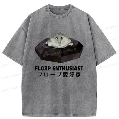 Tokyo-Tiger Florp Enthusiast Funny Washed T-Shirt