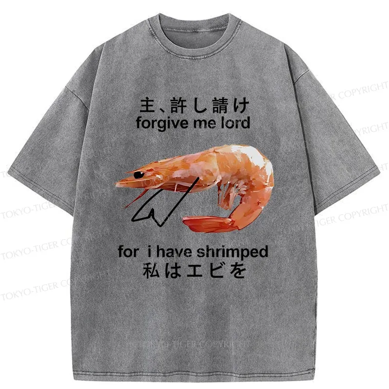 Tokyo-Tiger Retreating Shrimp Washed T-Shirt
