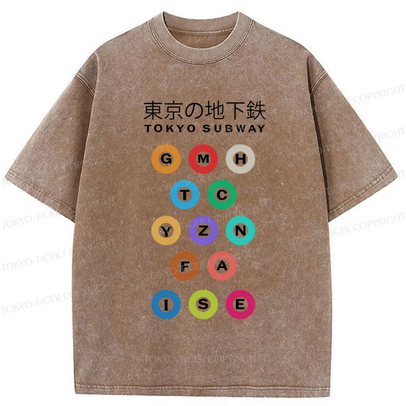 Tokyo-Tiger Tokyo Subway Washed T-Shirt