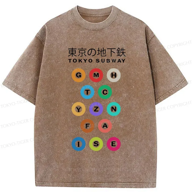 Tokyo-Tiger Tokyo Subway Washed T-Shirt