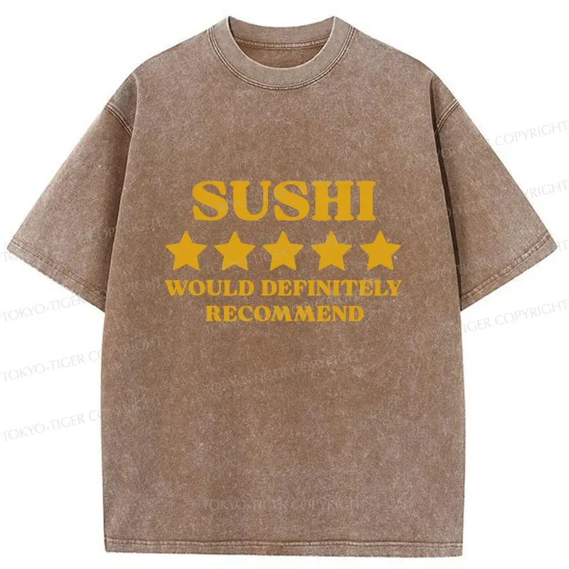 Tokyo-Tiger Recommended Sushi Washed T-Shirt
