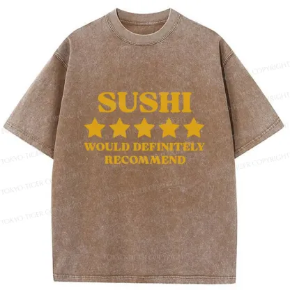 Tokyo-Tiger Recommended Sushi Washed T-Shirt