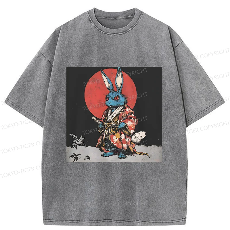 Tokyo-Tiger Easter Samurai Bunny Washed T-Shirt