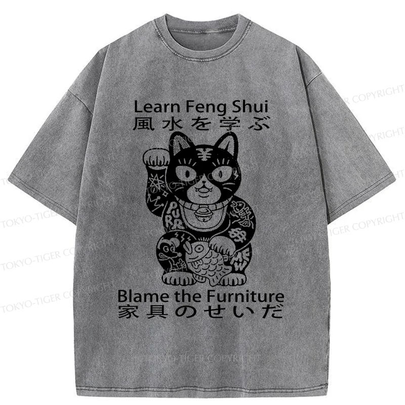 Tokyo-Tiger Learn Feng Shui Washed T-Shirt