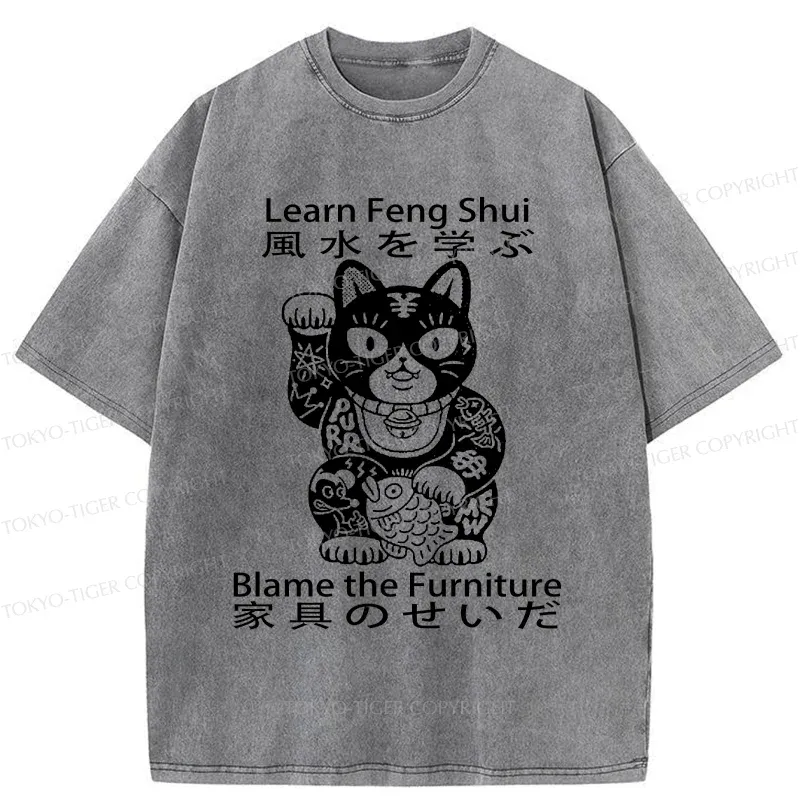 Tokyo-Tiger Learn Feng Shui Washed T-Shirt