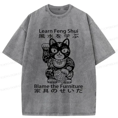 Tokyo-Tiger Learn Feng Shui Washed T-Shirt