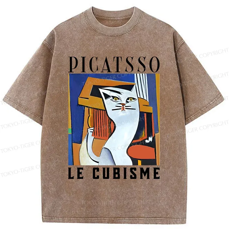 Tokyo-Tiger Picatsso's Cat Washed T-Shirt