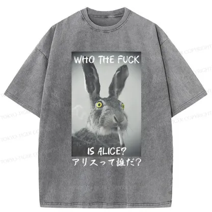 Tokyo-Tiger Who the is Alice? Washed T-Shirt
