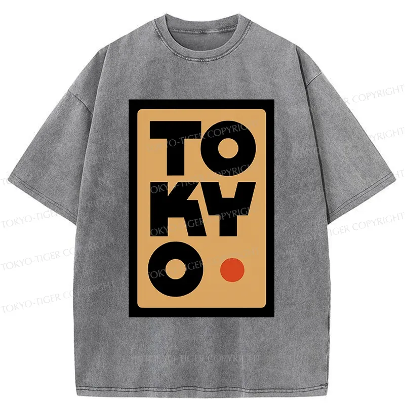Tokyo-Tiger Tokyo Pattern Washed T-Shirt