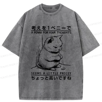 Tokyo-Tiger A Penny For Your Thoughts Washed T-Shirt