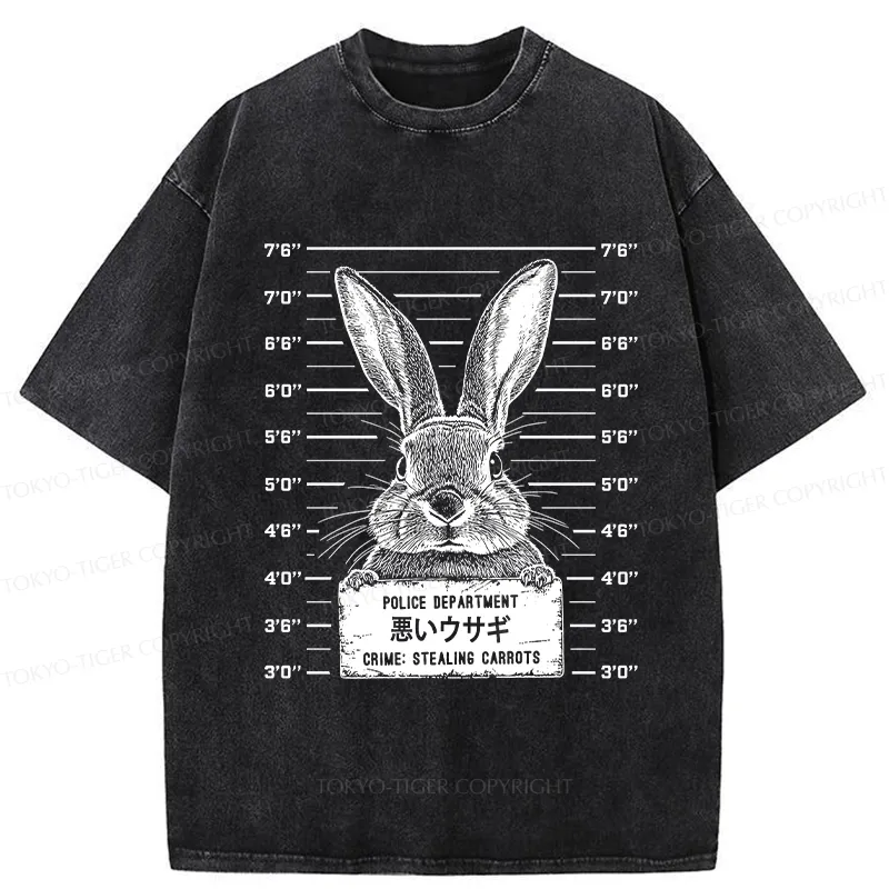 Tokyo-Tiger The Arrested Rabbit Washed T-Shirt Sale