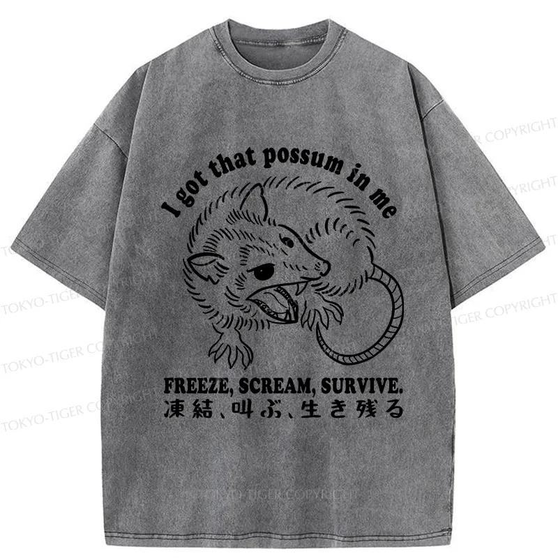 Tokyo-Tiger I Got That Possum In Me Washed T-Shirt