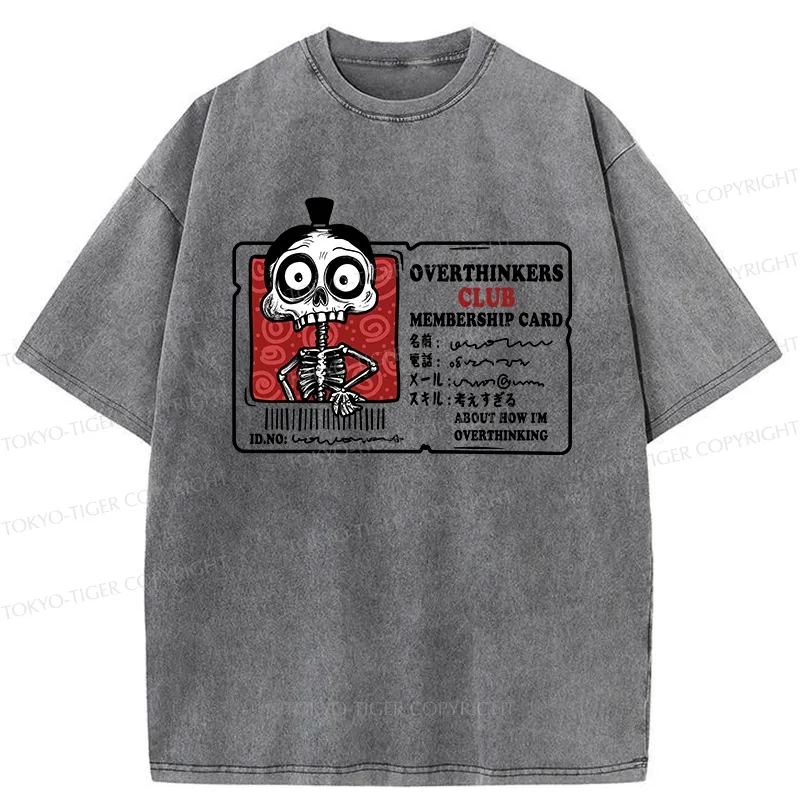 Tokyo-Tiger Overthinkers Club Membership Card Washed T-Shirt
