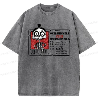 Tokyo-Tiger Overthinkers Club Membership Card Washed T-Shirt