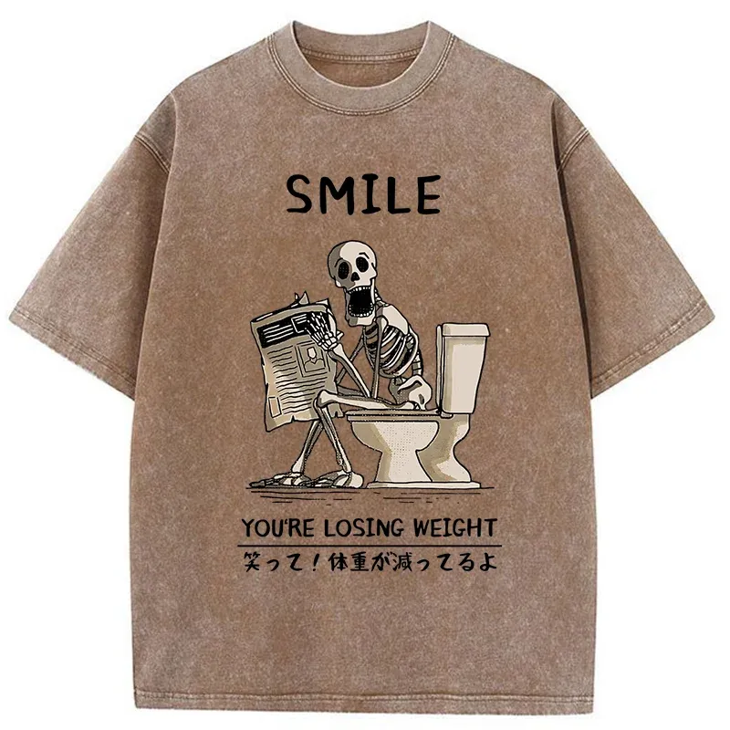 Tokyo-Tiger Skeleton Losing Weight Washed T-Shirt