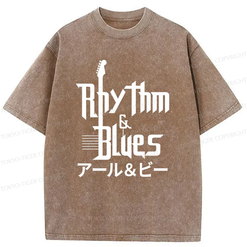 Tokyo-Tiger Music Blues Washed T-Shirt